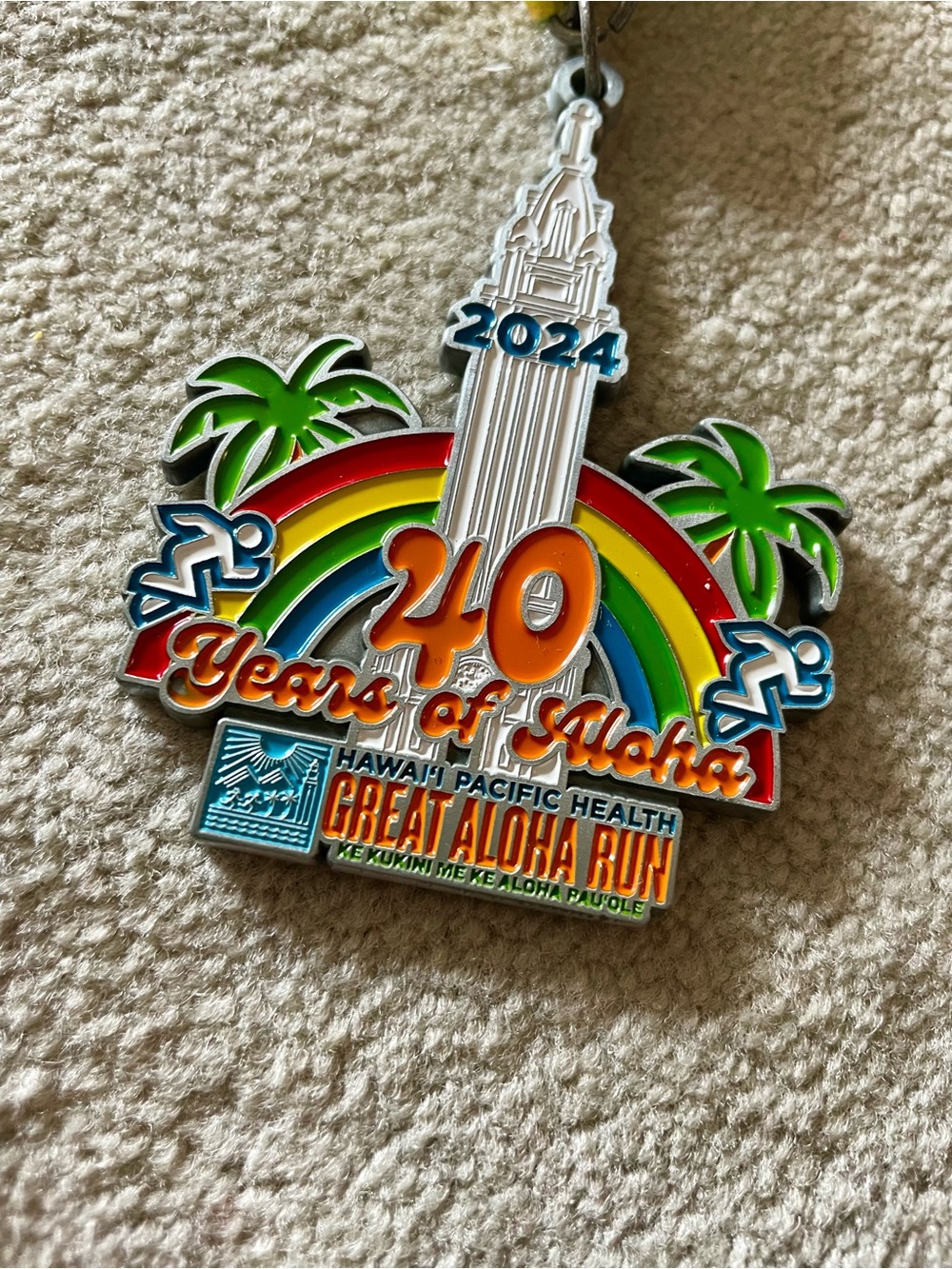 Great Aloha Run 40 Years of Aloha 2024 Medal.  Brand new.